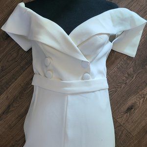 White Off Shoulder Romper